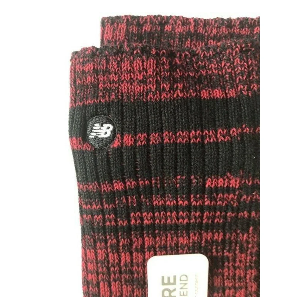 New Balance Lifestyle Cashmere Blend Mens Socks Size L 9-12.5 Black Red